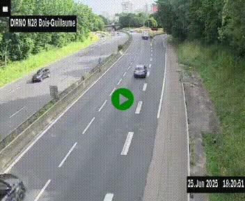 <h2>Webcam routière à hauteur de Bois-Guillaume en périphérie de Rouen. Vue orientée vers Rouen</h2>