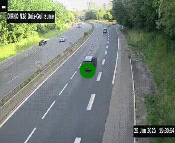 <h2>Webcam routière à hauteur de Bois-Guillaume en périphérie de Rouen. Vue orientée vers Rouen</h2>