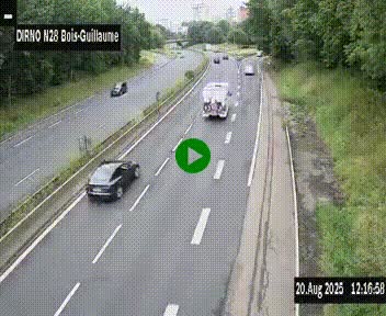 <h2>Webcam routière à hauteur de Bois-Guillaume en périphérie de Rouen. Vue orientée vers Rouen</h2>