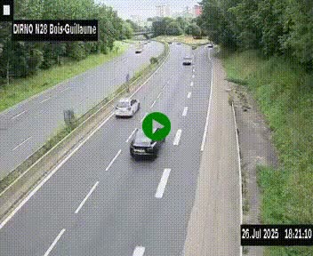 <h2>Webcam routière à hauteur de Bois-Guillaume en périphérie de Rouen. Vue orientée vers Rouen</h2>