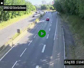 <h2>Webcam routière à hauteur de Bois-Guillaume en périphérie de Rouen. Vue orientée vers Rouen</h2>