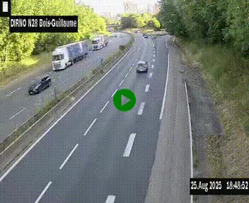 <h2>Webcam routière à hauteur de Bois-Guillaume en périphérie de Rouen. Vue orientée vers Rouen</h2>