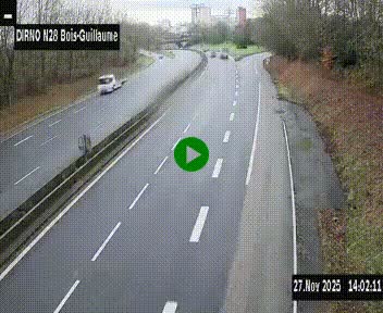 <h2>Webcam routière à hauteur de Bois-Guillaume en périphérie de Rouen. Vue orientée vers Rouen</h2>