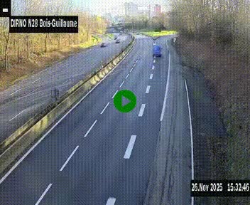<h2>Webcam routière à hauteur de Bois-Guillaume en périphérie de Rouen. Vue orientée vers Rouen</h2>