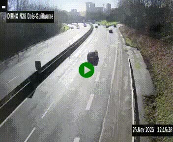 <h2>Webcam routière à hauteur de Bois-Guillaume en périphérie de Rouen. Vue orientée vers Rouen</h2>