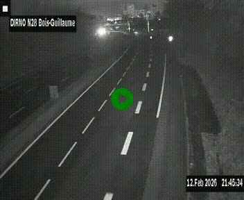 Webcam routière à hauteur de Bois-Guillaume en périphérie de Rouen. Vue orientée vers Rouen