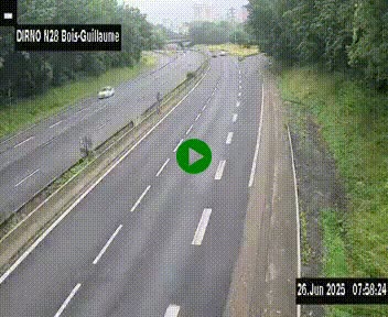 <h2>Webcam routière à hauteur de Bois-Guillaume en périphérie de Rouen. Vue orientée vers Rouen</h2>