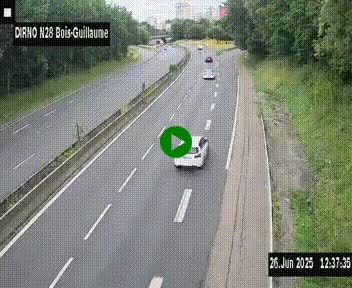 <h2>Webcam routière à hauteur de Bois-Guillaume en périphérie de Rouen. Vue orientée vers Rouen</h2>