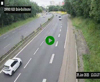 <h2>Webcam routière à hauteur de Bois-Guillaume en périphérie de Rouen. Vue orientée vers Rouen</h2>