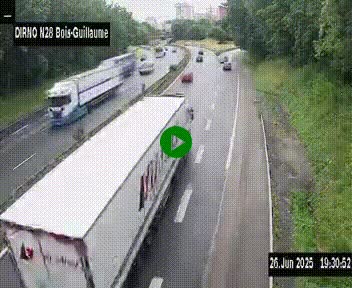 <h2>Webcam routière à hauteur de Bois-Guillaume en périphérie de Rouen. Vue orientée vers Rouen</h2>
