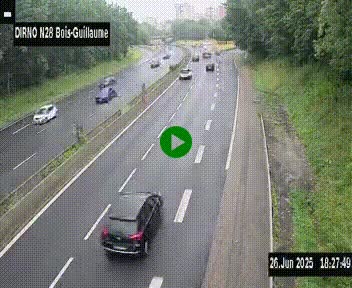 <h2>Webcam routière à hauteur de Bois-Guillaume en périphérie de Rouen. Vue orientée vers Rouen</h2>