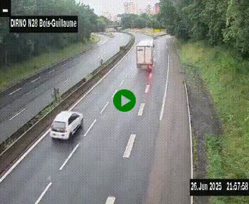 <h2>Webcam routière à hauteur de Bois-Guillaume en périphérie de Rouen. Vue orientée vers Rouen</h2>