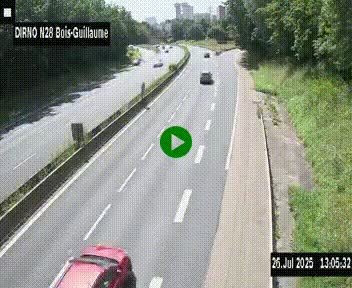 <h2>Webcam routière à hauteur de Bois-Guillaume en périphérie de Rouen. Vue orientée vers Rouen</h2>