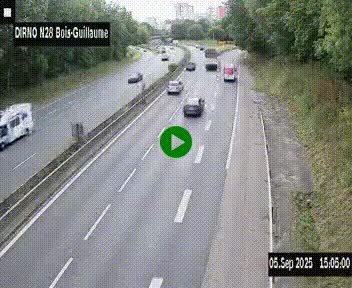 <h2>Webcam routière à hauteur de Bois-Guillaume en périphérie de Rouen. Vue orientée vers Rouen</h2>