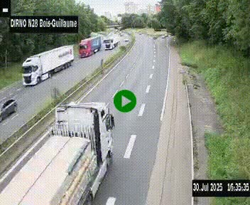 <h2>Webcam routière à hauteur de Bois-Guillaume en périphérie de Rouen. Vue orientée vers Rouen</h2>