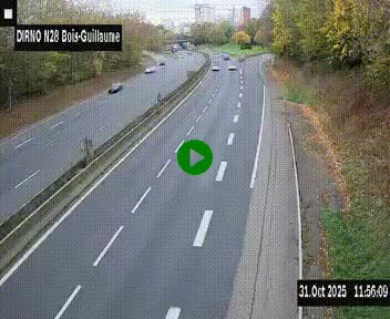 <h2>Webcam routière à hauteur de Bois-Guillaume en périphérie de Rouen. Vue orientée vers Rouen</h2>