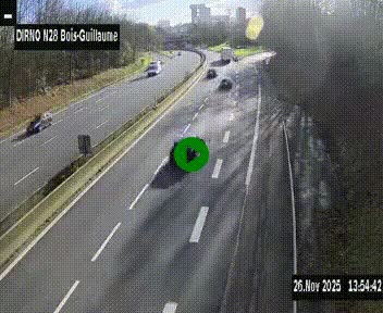 <h2>Webcam routière à hauteur de Bois-Guillaume en périphérie de Rouen. Vue orientée vers Rouen</h2>