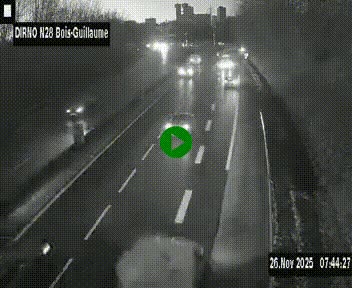 <h2>Webcam routière à hauteur de Bois-Guillaume en périphérie de Rouen. Vue orientée vers Rouen</h2>