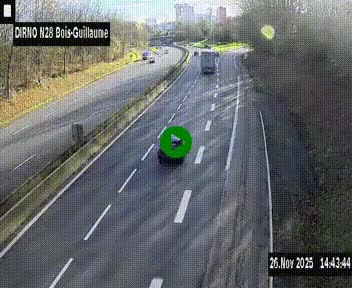 <h2>Webcam routière à hauteur de Bois-Guillaume en périphérie de Rouen. Vue orientée vers Rouen</h2>