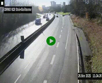 <h2>Webcam routière à hauteur de Bois-Guillaume en périphérie de Rouen. Vue orientée vers Rouen</h2>