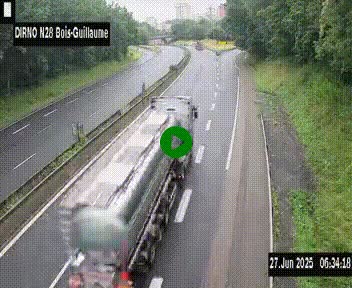 <h2>Webcam routière à hauteur de Bois-Guillaume en périphérie de Rouen. Vue orientée vers Rouen</h2>