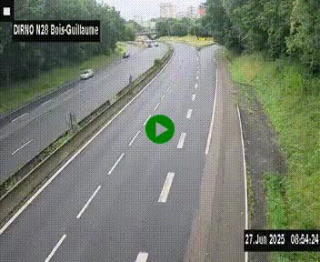 <h2>Webcam routière à hauteur de Bois-Guillaume en périphérie de Rouen. Vue orientée vers Rouen</h2>