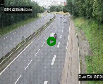 <h2>Webcam routière à hauteur de Bois-Guillaume en périphérie de Rouen. Vue orientée vers Rouen</h2>