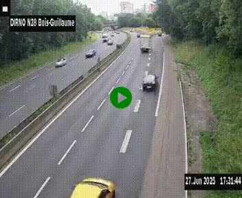 <h2>Webcam routière à hauteur de Bois-Guillaume en périphérie de Rouen. Vue orientée vers Rouen</h2>