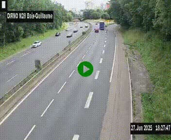 <h2>Webcam routière à hauteur de Bois-Guillaume en périphérie de Rouen. Vue orientée vers Rouen</h2>