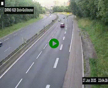 <h2>Webcam routière à hauteur de Bois-Guillaume en périphérie de Rouen. Vue orientée vers Rouen</h2>