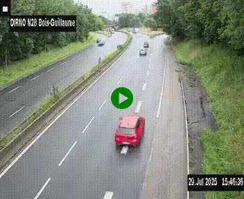 <h2>Webcam routière à hauteur de Bois-Guillaume en périphérie de Rouen. Vue orientée vers Rouen</h2>