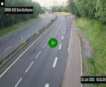 <h2>Webcam routière à hauteur de Bois-Guillaume en périphérie de Rouen. Vue orientée vers Rouen</h2>
