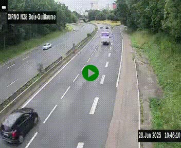 <h2>Webcam routière à hauteur de Bois-Guillaume en périphérie de Rouen. Vue orientée vers Rouen</h2>