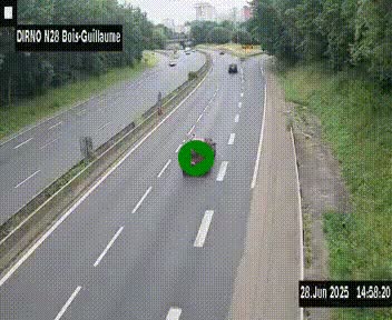 <h2>Webcam routière à hauteur de Bois-Guillaume en périphérie de Rouen. Vue orientée vers Rouen</h2>