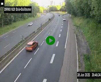 <h2>Webcam routière à hauteur de Bois-Guillaume en périphérie de Rouen. Vue orientée vers Rouen</h2>