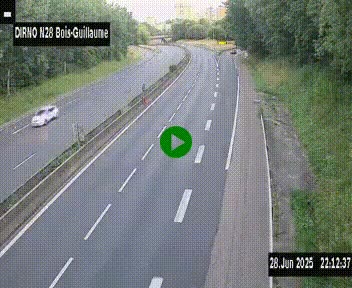<h2>Webcam routière à hauteur de Bois-Guillaume en périphérie de Rouen. Vue orientée vers Rouen</h2>