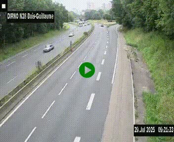 <h2>Webcam routière à hauteur de Bois-Guillaume en périphérie de Rouen. Vue orientée vers Rouen</h2>