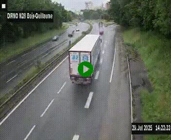 <h2>Webcam routière à hauteur de Bois-Guillaume en périphérie de Rouen. Vue orientée vers Rouen</h2>