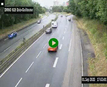 <h2>Webcam routière à hauteur de Bois-Guillaume en périphérie de Rouen. Vue orientée vers Rouen</h2>