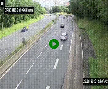 <h2>Webcam routière à hauteur de Bois-Guillaume en périphérie de Rouen. Vue orientée vers Rouen</h2>