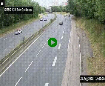 <h2>Webcam routière à hauteur de Bois-Guillaume en périphérie de Rouen. Vue orientée vers Rouen</h2>