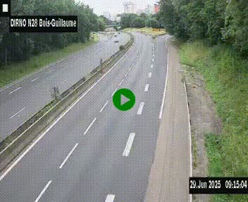 <h2>Webcam routière à hauteur de Bois-Guillaume en périphérie de Rouen. Vue orientée vers Rouen</h2>