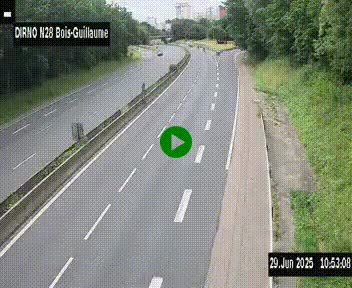 <h2>Webcam routière à hauteur de Bois-Guillaume en périphérie de Rouen. Vue orientée vers Rouen</h2>