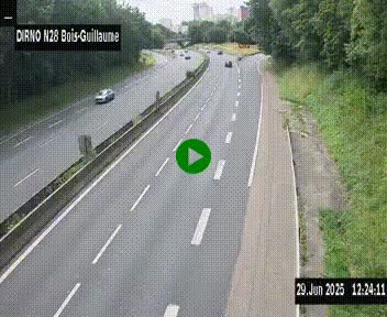 <h2>Webcam routière à hauteur de Bois-Guillaume en périphérie de Rouen. Vue orientée vers Rouen</h2>