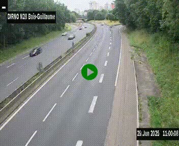 <h2>Webcam routière à hauteur de Bois-Guillaume en périphérie de Rouen. Vue orientée vers Rouen</h2>