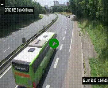 <h2>Webcam routière à hauteur de Bois-Guillaume en périphérie de Rouen. Vue orientée vers Rouen</h2>
