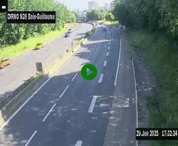 <h2>Webcam routière à hauteur de Bois-Guillaume en périphérie de Rouen. Vue orientée vers Rouen</h2>