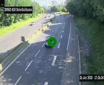 <h2>Webcam routière à hauteur de Bois-Guillaume en périphérie de Rouen. Vue orientée vers Rouen</h2>