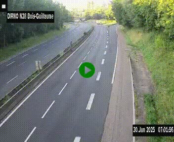<h2>Webcam routière à hauteur de Bois-Guillaume en périphérie de Rouen. Vue orientée vers Rouen</h2>