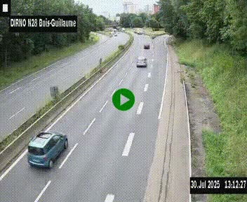 <h2>Webcam routière à hauteur de Bois-Guillaume en périphérie de Rouen. Vue orientée vers Rouen</h2>